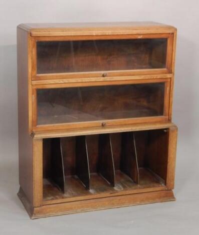 A 1920's-30's oak office type bookcase