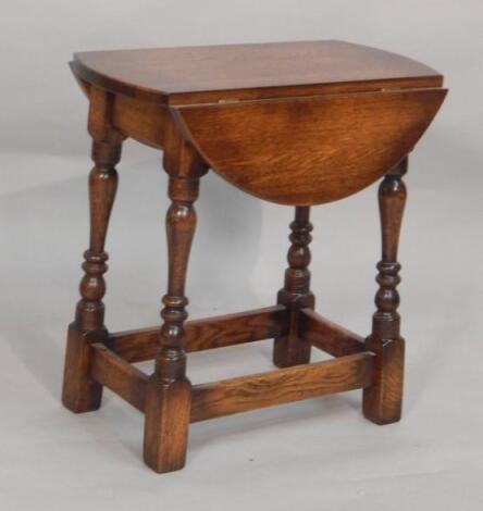 A reproduction oak table