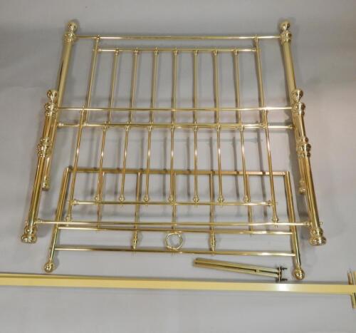 A solid brass Victorian style kingsize bed head and foot