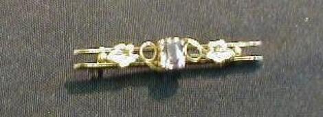 A Victorian double bar brooch