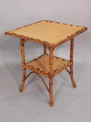 A Victorian bamboo and rattan occasional table