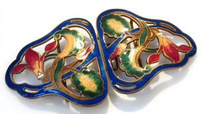 A pair of 20thC Continental Art Nouveau design buckles