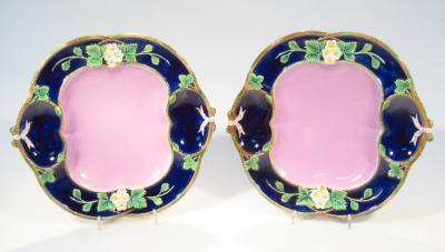 A pair of late 19thC Majolica serving plates