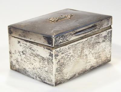 An Edwardian silver bridge box