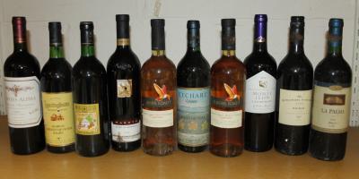 Various red and white wines