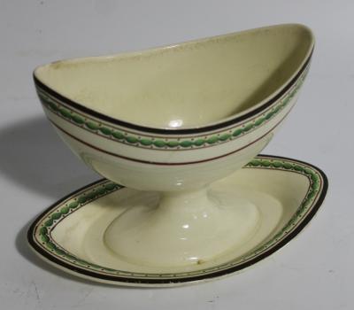 An 18thC creamware sauceboat