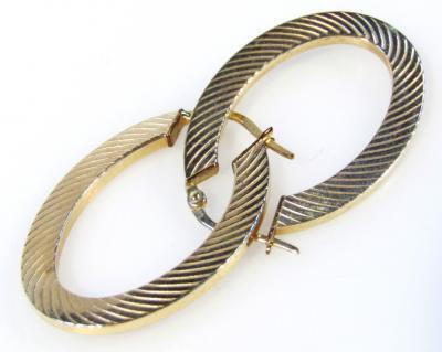 A pair of Continental hooped earrings