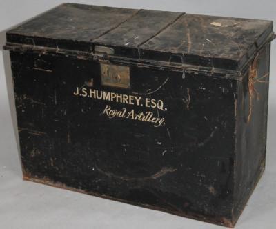 A 19thC tin Royal Artillery trunk