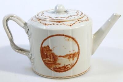 A late 18thC porcelain teapot