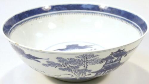 A late Qing period Chinese blue and white porcelain bowl