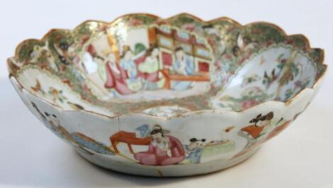 A 19thC Cantonese famille rose porcelain dish