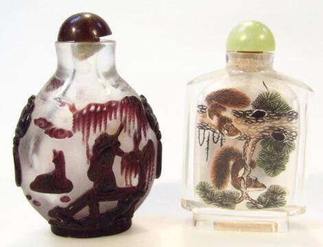 An early 20thC Chinese glass perfume bottle