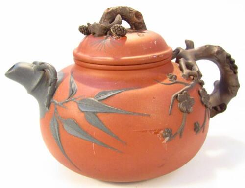 An 18thC style Chinese redware pottery teapot