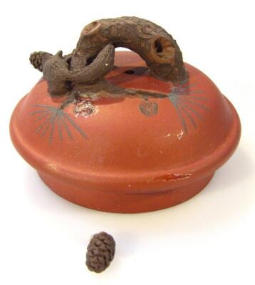 An 18thC style Chinese redware pottery teapot - 3