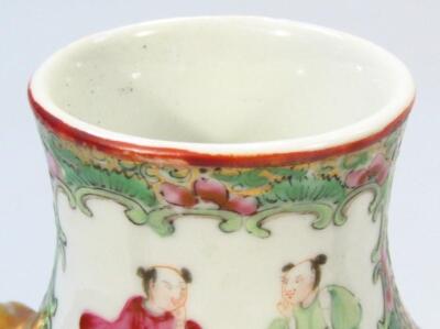 *A late 19thC Cantonese famille vert vase - 3