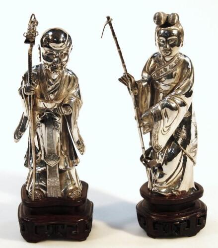 A pair of 20thC Chinese figures