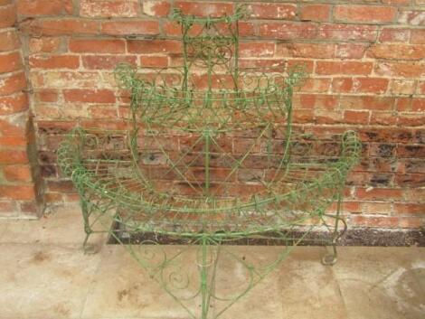 A Victorian wirework plant stand