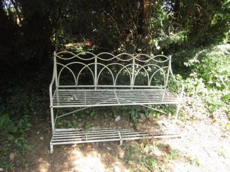 A Regency style wrought iron garden bench