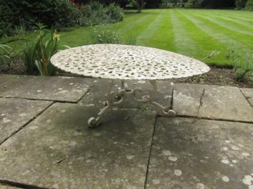 A cast aluminium garden table