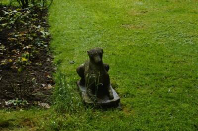 A set of four stone seated greyhounds - 2