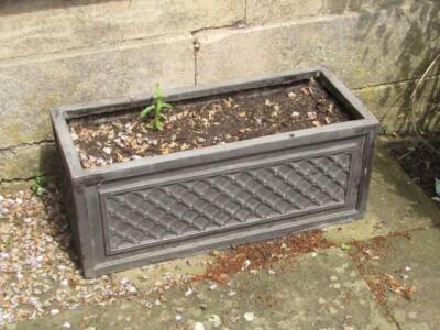 A set of four lead effect lattice rectangular planters - 2