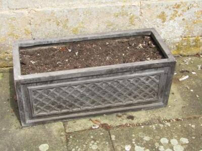 A set of four lead effect lattice rectangular planters - 3