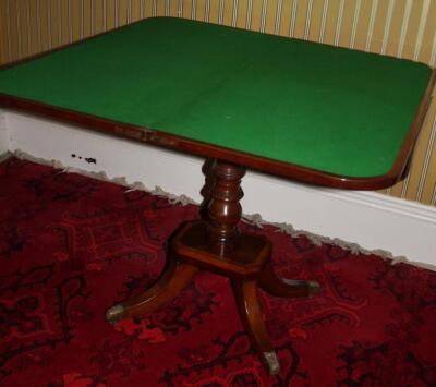 A George IV mahogany and satinwood card table - 2