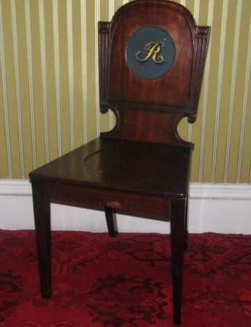 A George IV mahogany hall chair