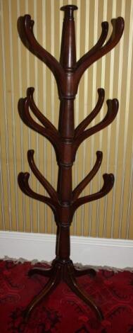 An early 19thC mahogany hat or coat stand