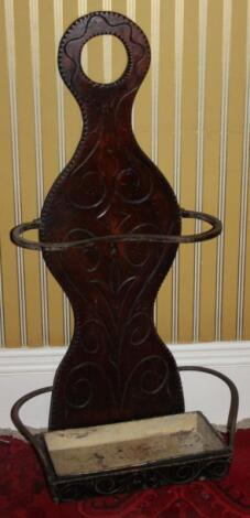 A mahogany umbrella stand