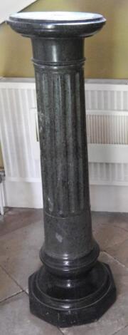 A 19thC green marble pedestal