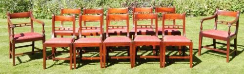 A set of twelve early 19thC mahogany dining chairs