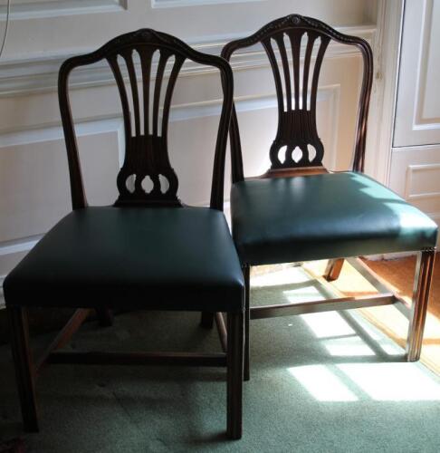 A pair of George III mahogany side chairs
