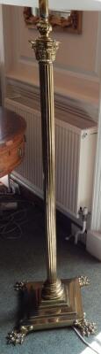 An early 19thC brass floor lamp - 2