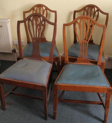 A set of four 19thC mahogany dining chairs