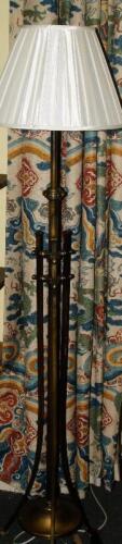 A late 19thC/early 20thC brass Art Nouveau floor lamp