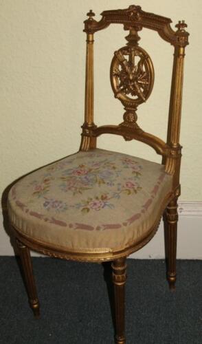 A late 19thC French gilt gesso side chair