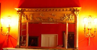 A mid 19thC gilt gesso overmantel mirror