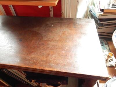 A 19thC Continental oak open bookcase - 2