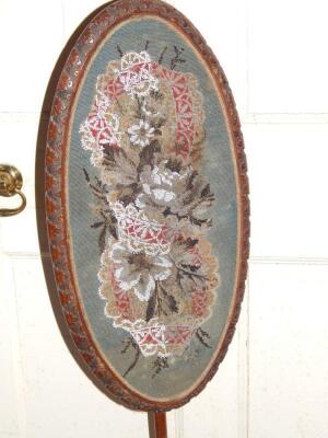 A 19thC mahogany pole screen - 2