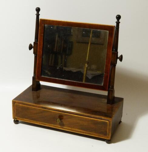 An early 19thC mahogany dressing table mirror