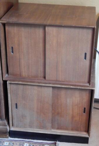 Two 1960's retro style mahogany LP record cabinets