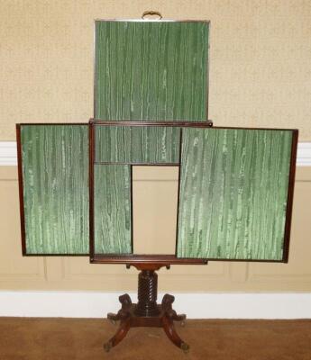 A Regency mahogany adjustable fire screen - 2