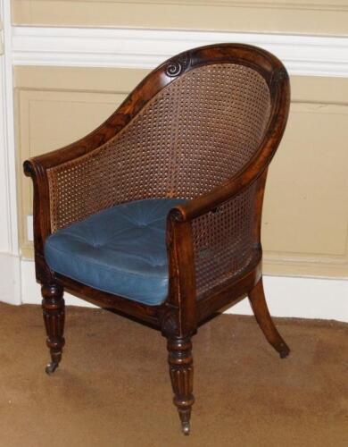 A George IV simulated rosewood bergere chair