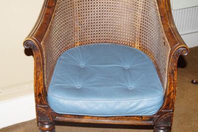 A George IV simulated rosewood bergere chair - 4