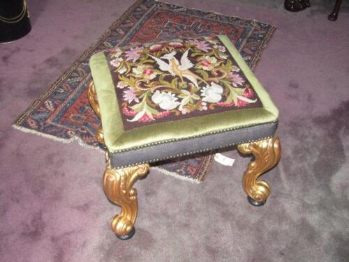 A Continental giltwood stool