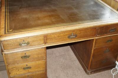 A Victorian oak partners desk