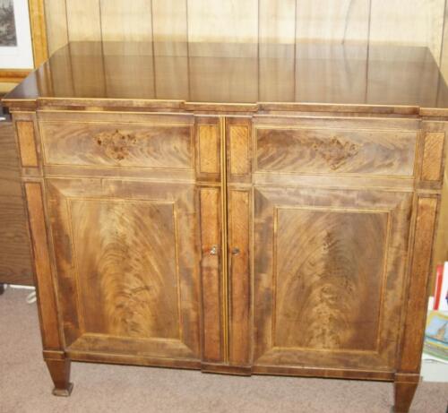 A George III mahogany breakfront side cabinet