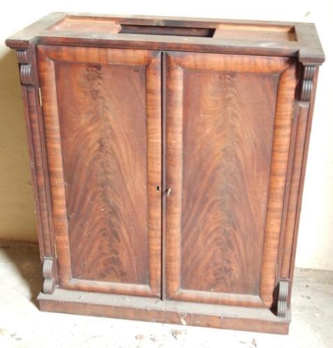 An early Victorian flamed mahogany breakfront side cabinet