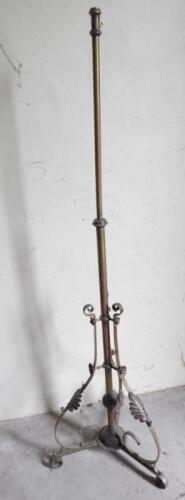 A late Victorian brass telescopic lamp standard